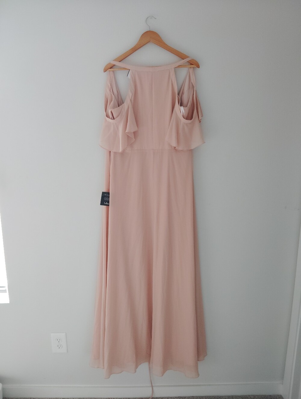 Lulus Blush Pink Cold-Shoulder Wrap Maxi Dress - Picture 3 of 5